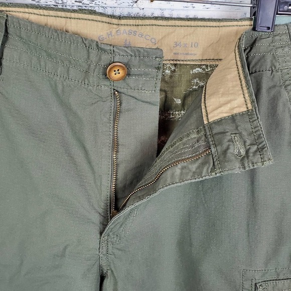 G.H. Bass & Co. Stretch Ripstop Cargo Army Dust Shorts Men Size 34W New With Tag - Picture 3 of 6